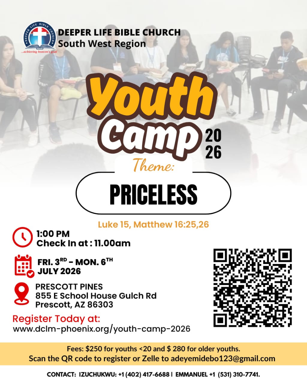 Priceless Youth Camp 2026 flyer