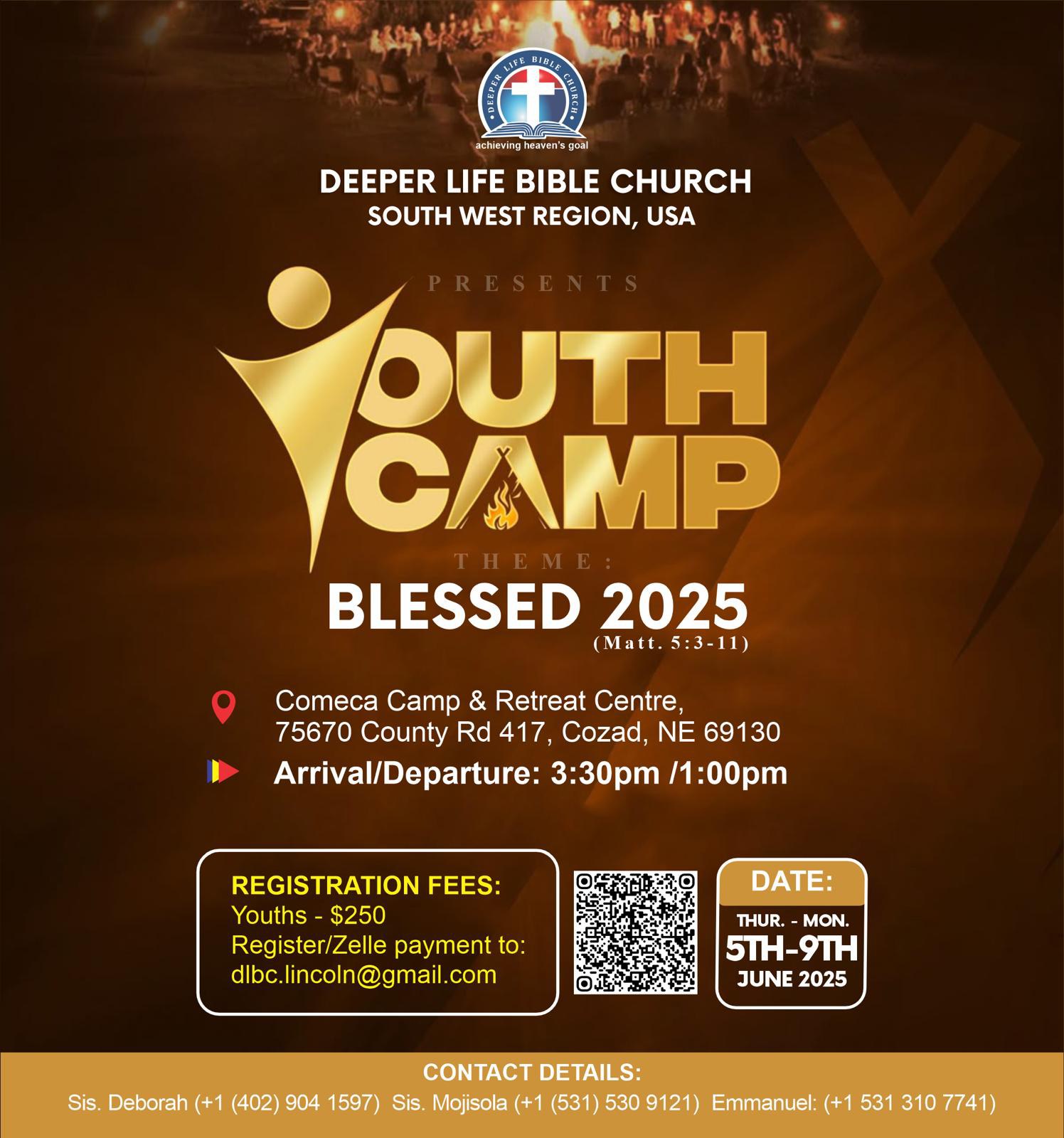 Blessed 2025 Youth Camp flyer