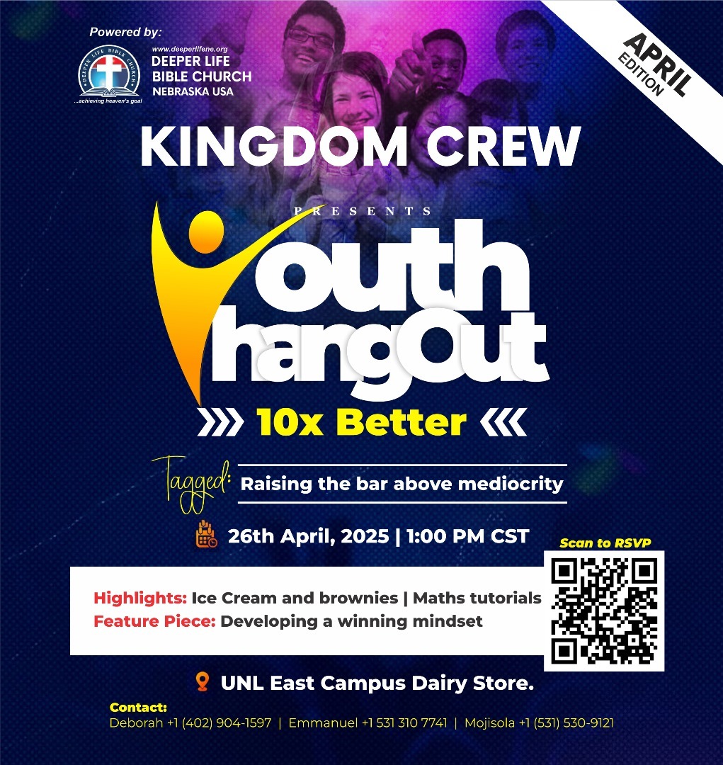 Youth Hangout April 2025 10x Better flyer