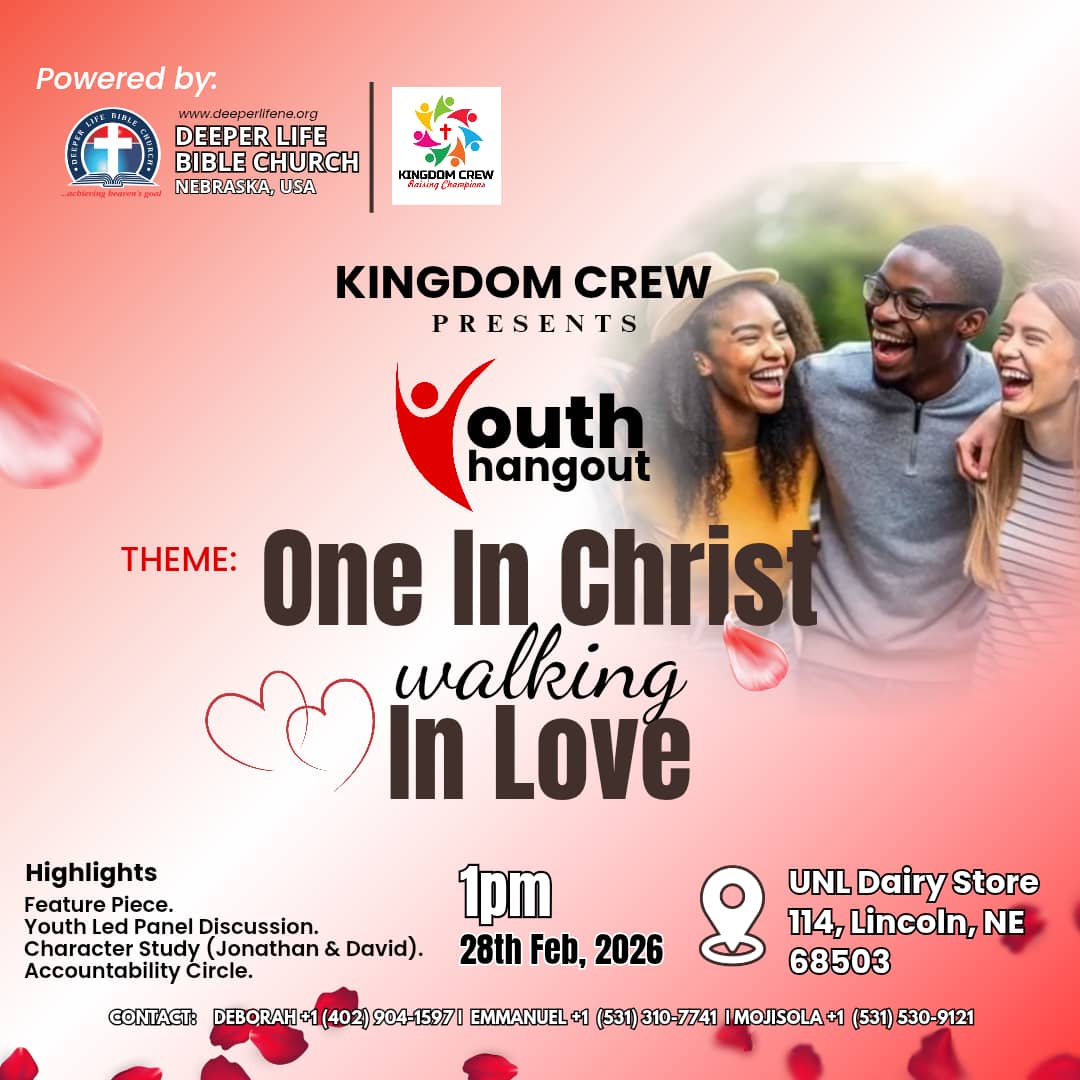 Youth Hangout February 2026 One in Christ flyer