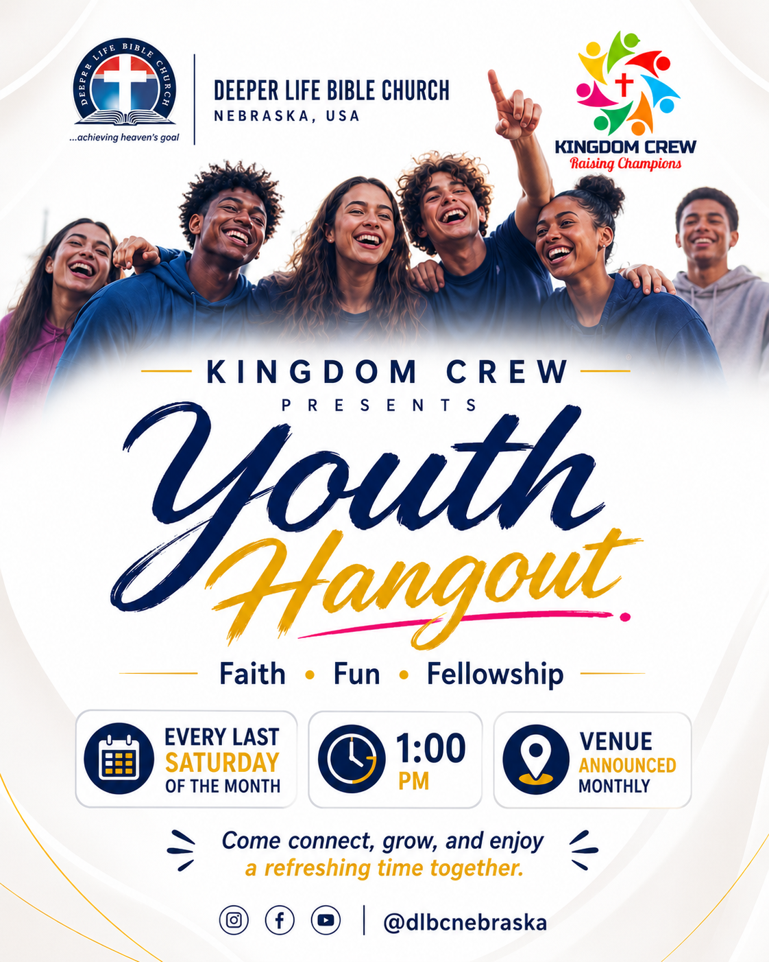 Kingdom Crew Youth Hangout recurring invitation flyer